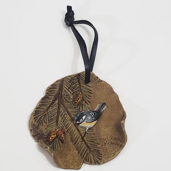 Big Sky Carvers Nature Fragments Jane Beasley Chickadee Ornament - Picture 1 of 3